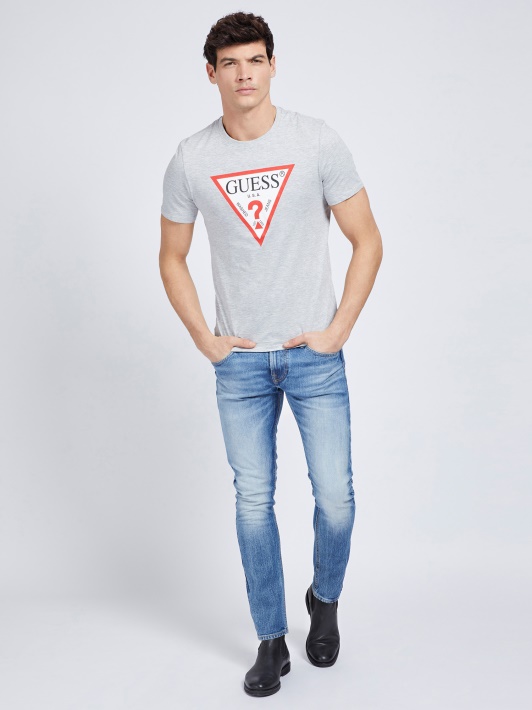 Atspėk Pilko Trikampio Logotipo Marškinėlių Nauja Tendencija