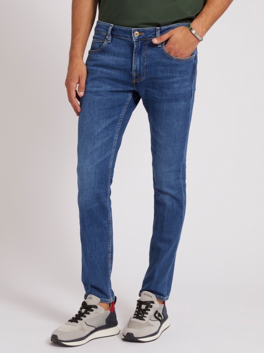 Skinny Fit Džinsinio Mėlynumo Kelnaitės Spėjimas