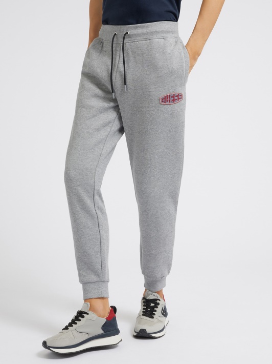 Pilkos Spėlionės Logotipo Pataisos Jogger Kelnės