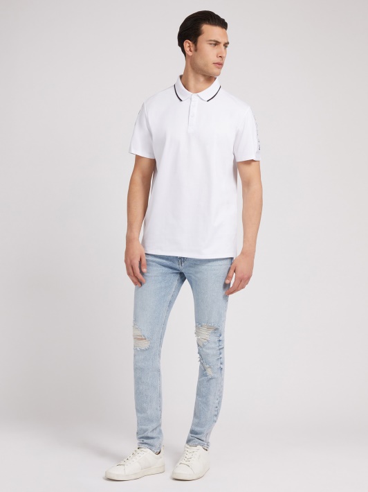 Skinny Fit Džinsinio Kelnaitės įbrėžimai šviesiai Mėlyni Spėjimas