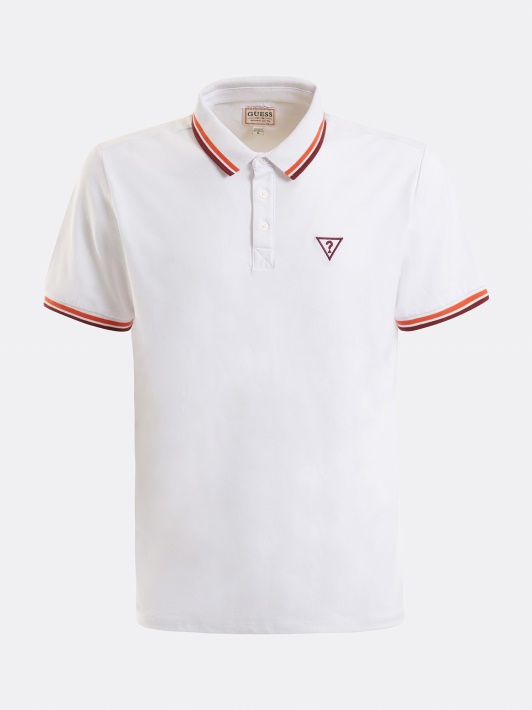 Logotipo Trikampiai Polo Marškinėliai Balti Spėjimas
