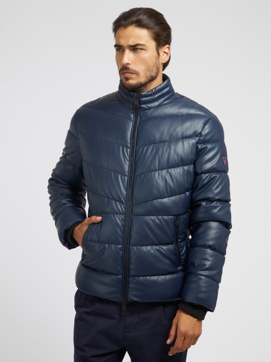 Dirbtinės Odos Puffer Spėti Mėlyna Multi