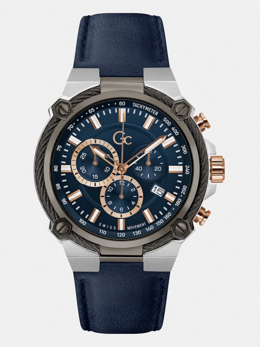 Sidabrinis Guess Gc Tikros Odos Chronografinis Laikrodis