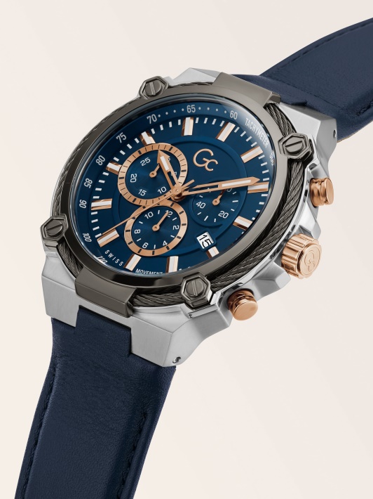 Sidabrinis Guess Gc Tikros Odos Chronografinis Laikrodis