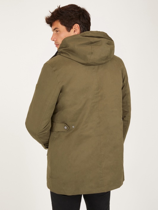 žalios Guess Parka Priekinės Kišenės