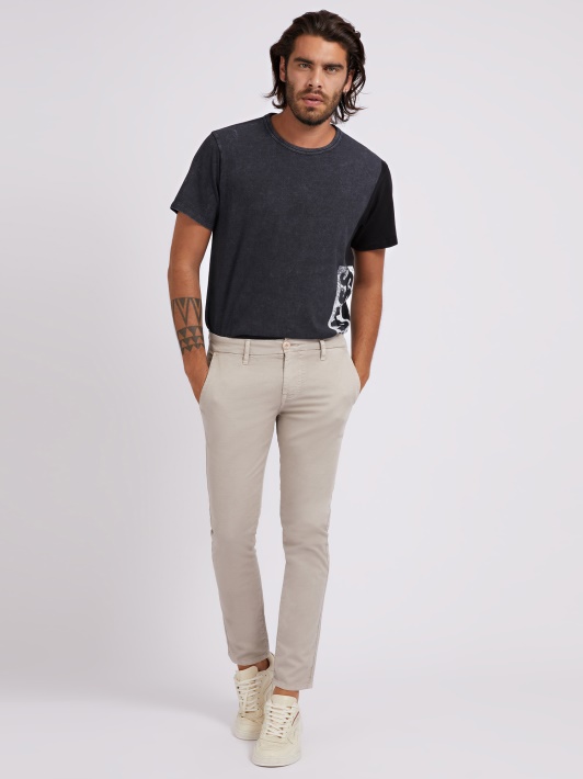Skinny Fit Pant Spėlioti Smėlio Spalvos