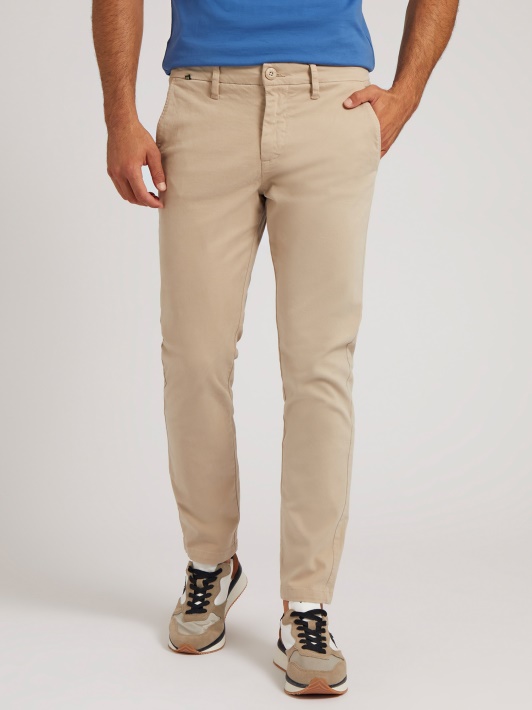 Plonos Spalvos Chino Kelnaitės Guess Smėlio Spalvos