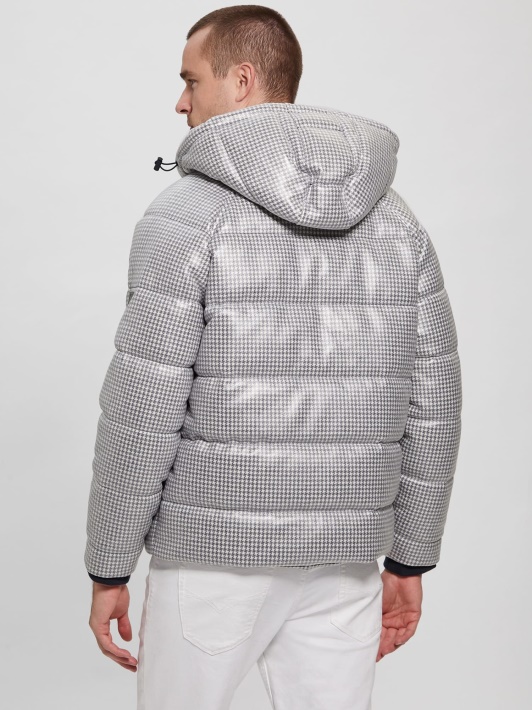 Atspėti Houndstooth Padengtas Puffer Blue Multi