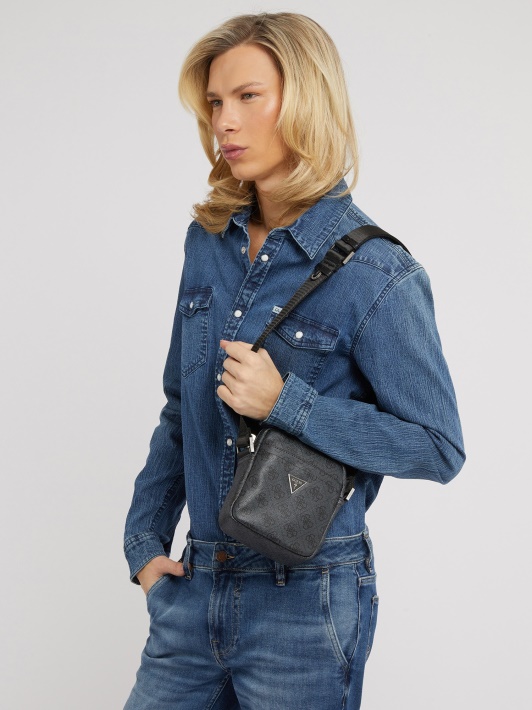 Juodas Vezzola Smart 4g Logotipas Crossbody Bag Spėlioti