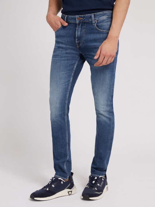 Skinny Fit Džinsinio Kelnaitės Mėlyna Spėti Tendencija