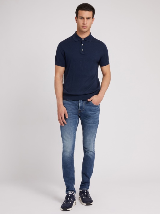 Skinny Fit Džinsinio Kelnaitės Mėlyna Spėti Tendencija