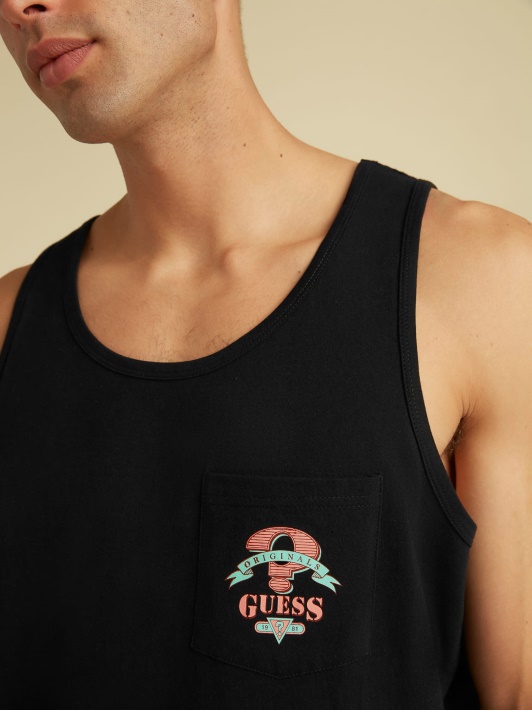Juodos Kišeninės Priekinės Logotipo Liemenės Spėjimas