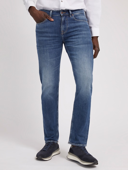 Nauja Mėlyna Guess Slim Fit Džinsinių Kelnių Tendencija