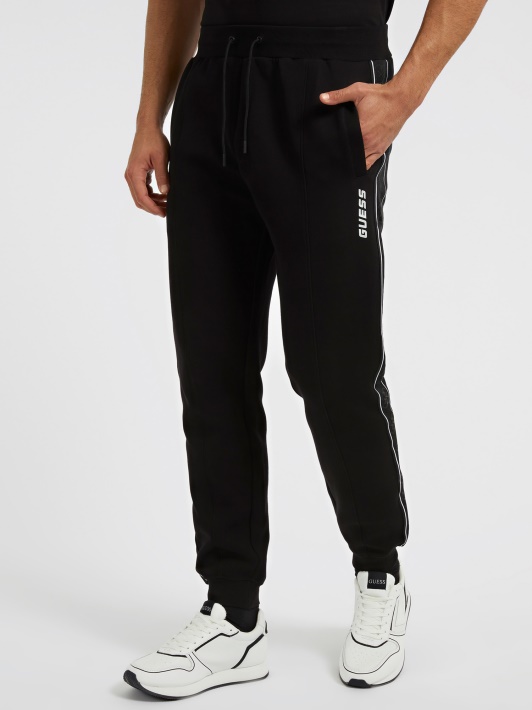 Atspėti Juodos šoninės Logotipo Jogger Kelnės