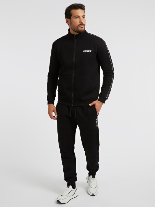 Atspėti Juodos šoninės Logotipo Jogger Kelnės