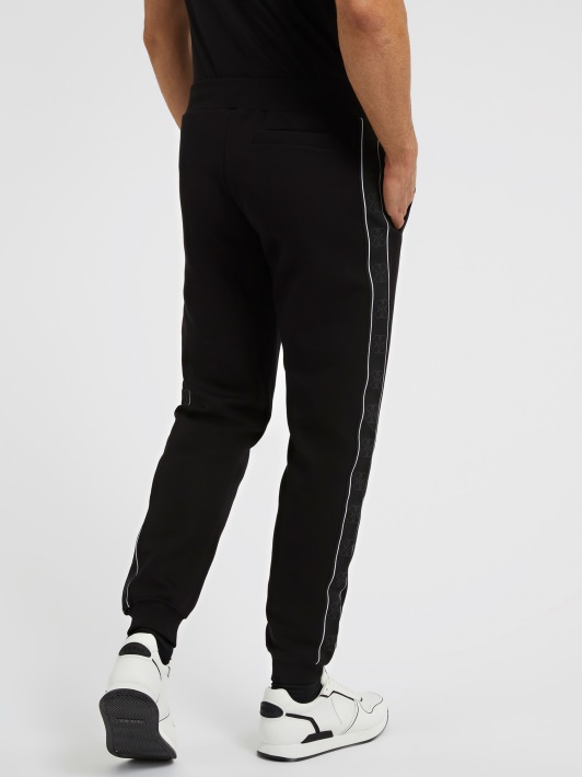 Atspėti Juodos šoninės Logotipo Jogger Kelnės