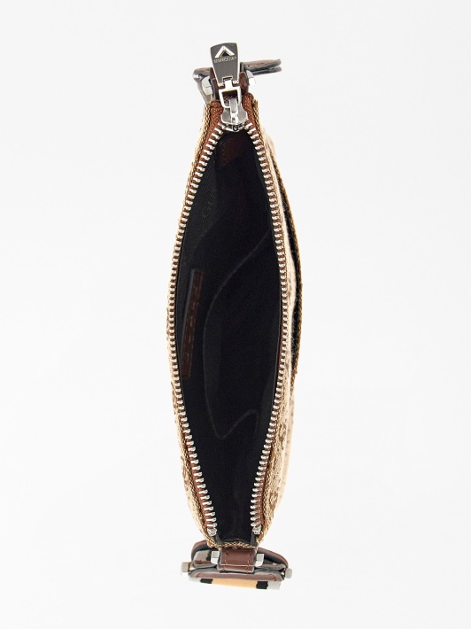 Guess Strave 4g Logotipas Crossbody Bag Smėlio Spalvos