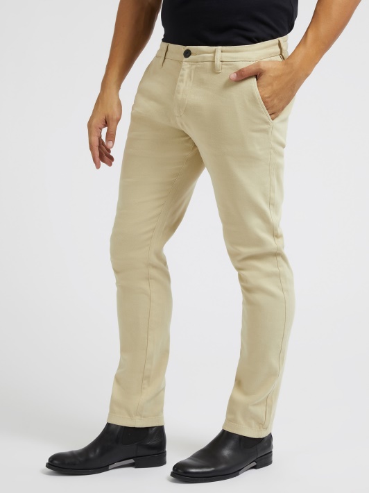 Slim Fit Chino Kelnaitės Rudos Spėlionės