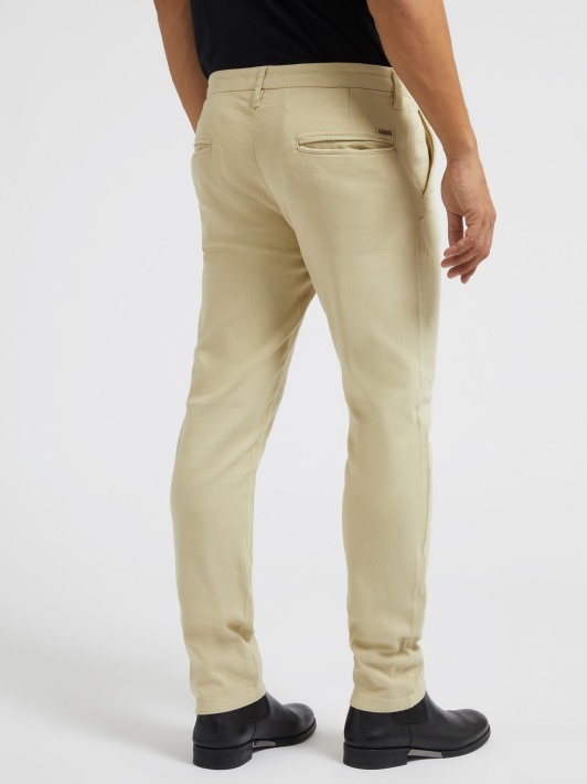 Slim Fit Chino Kelnaitės Rudos Spėlionės