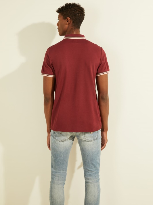 Atspėk Bordo Spalvos Trikampio Logotipo Polo Marškinėliai