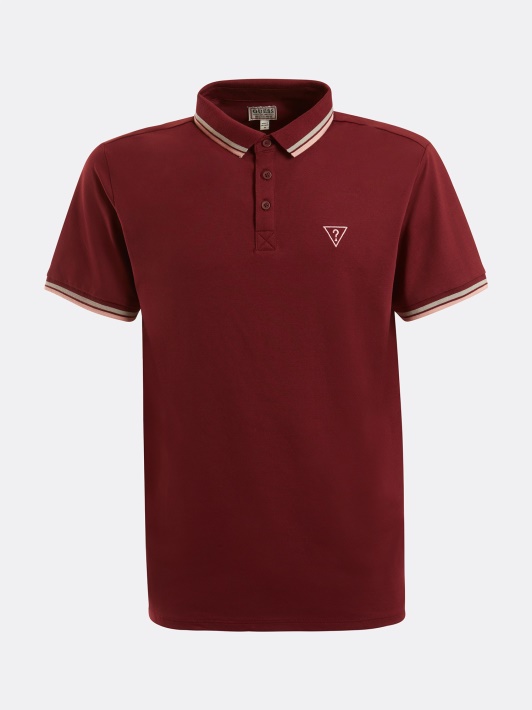 Atspėk Bordo Spalvos Trikampio Logotipo Polo Marškinėliai