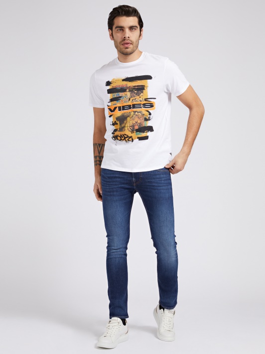 Skinny Fit Džinsinio Audinio Tendencija Kelnaitės Mėlyna Spėjimas