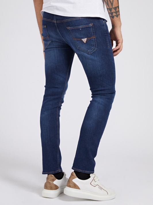 Skinny Fit Džinsinio Audinio Tendencija Kelnaitės Mėlyna Spėjimas