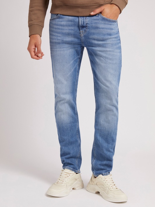 Tendencijos Mėlynos Guess Slim Fit Džinsinės Kelnės