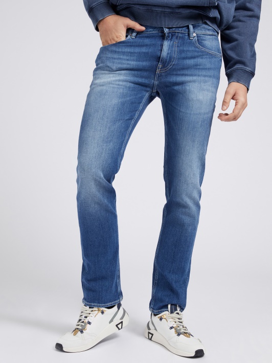 Slim Fit Džinsinio Kelnaitės Atspėti Mėlyna Nauja Tendencija