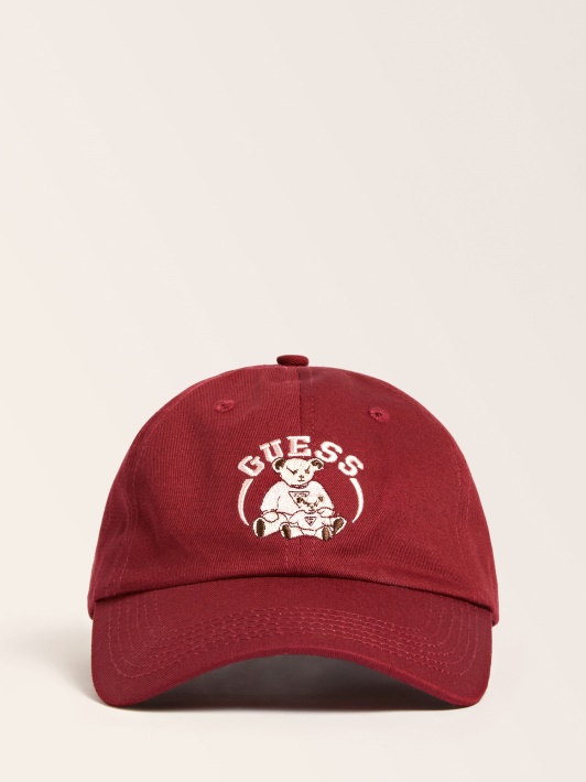 Bordo Spalvos Beisbolo Kepuraitė Su Priekiniu Logotipu