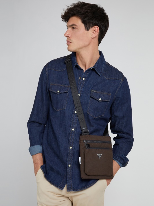 Rudas Vice Logotipas Trikampis Mini Crossbody Atspėti