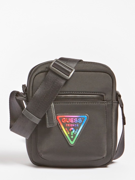 Juodas Logotipas Crossbody Bag Spėlioti