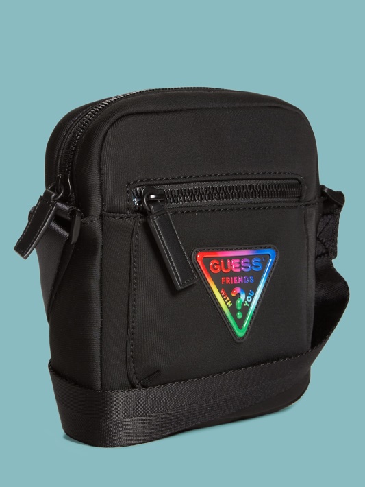 Juodas Logotipas Crossbody Bag Spėlioti