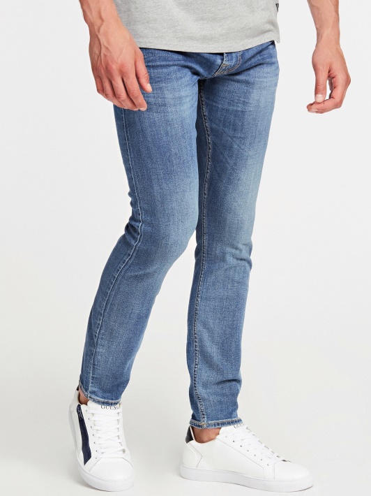šviesiai Mėlynos Spėlionės Skinny Fit Džinsinės Kelnės Nauja Tendencija