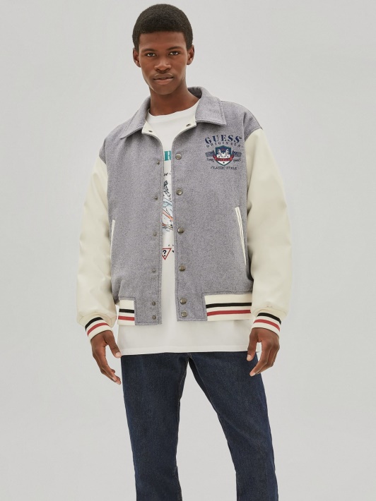 Atspėk Pilką Multipatch Bomber Striukę