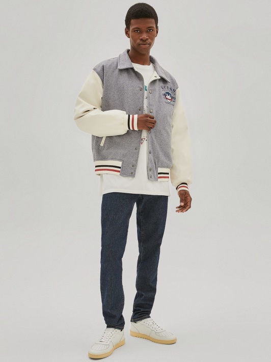 Atspėk Pilką Multipatch Bomber Striukę