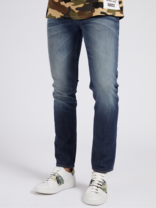 Tendencija Mėlyna Slim Fit Džinsinio Kelnaitės Spėjimas