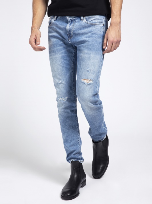 Mėlyni Guess Skinny Fit Džinsai įbrėžimai