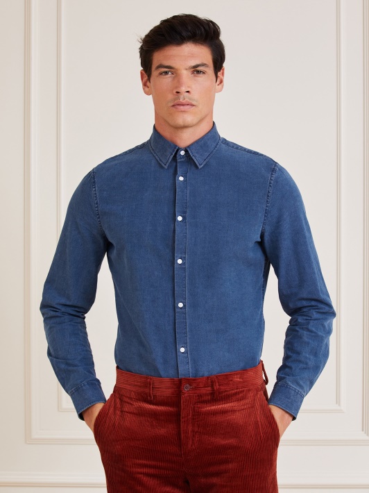 Mėlyni Guess Marciano Slim Fit Džinsiniai Marškinėliai