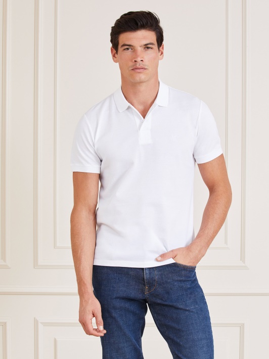 Atspėkite Baltą Marciano Medvilninį Polo