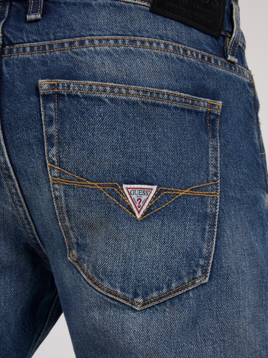 Mėlynos Guess Biker Slim Fit Džinsinės Kelnės