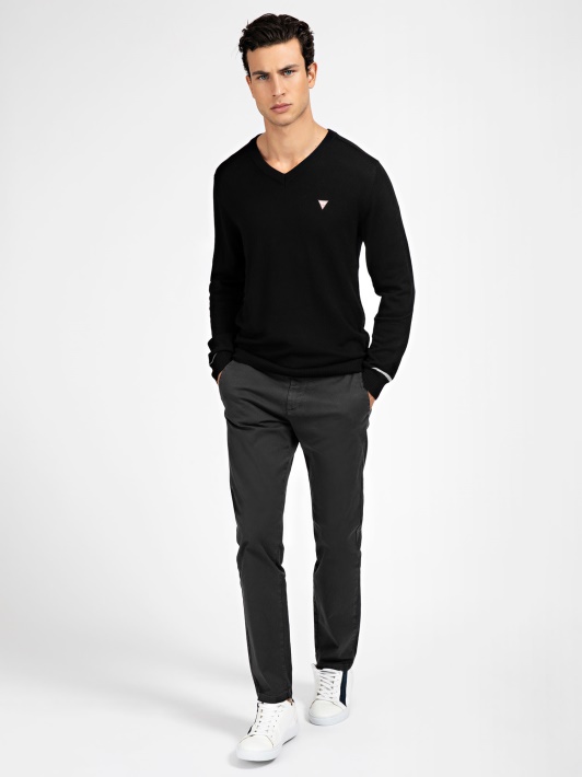Slim Fit Kelnaitės Juodos Multi Guess