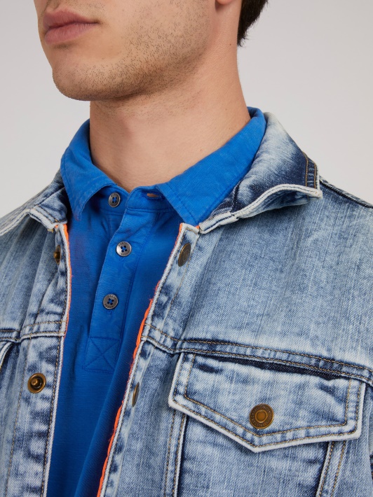 Apverčiama Paminkštinta Oversize Fit Džinsinė Striukė Guess Mėlyna