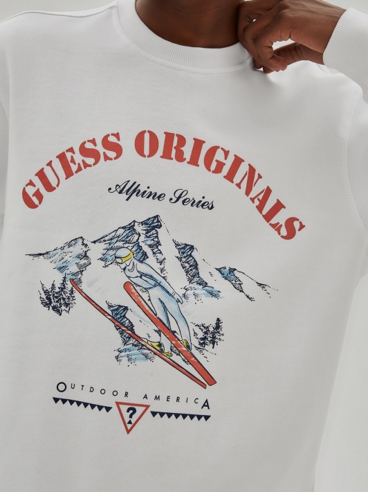 Tendencija Baltas Atspėjimas Priekyje Megztinis Su Logotipu Nauja Tendencija