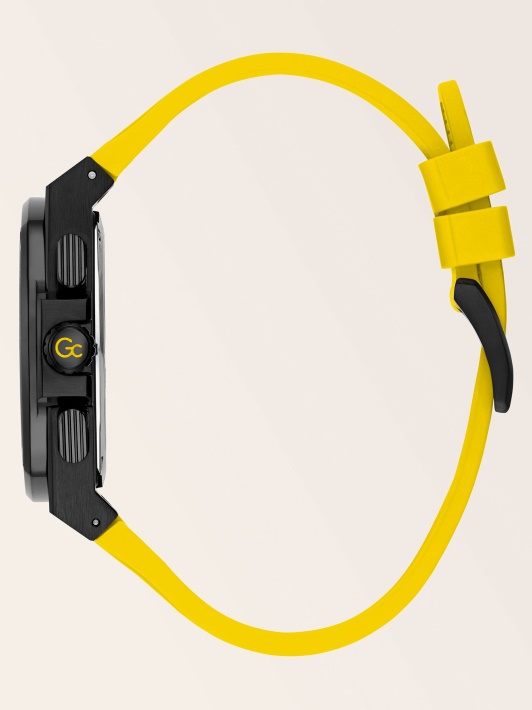Juodas Guess Gc Silikoninis Chronografinis Laikrodis