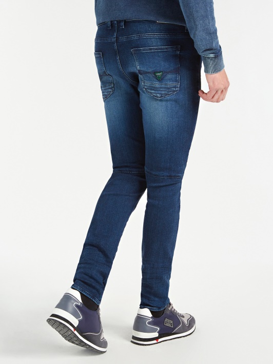 Mėlynas Užtrauktukas Skinny Fit Džinsinio Kelnaitės Spėjimas