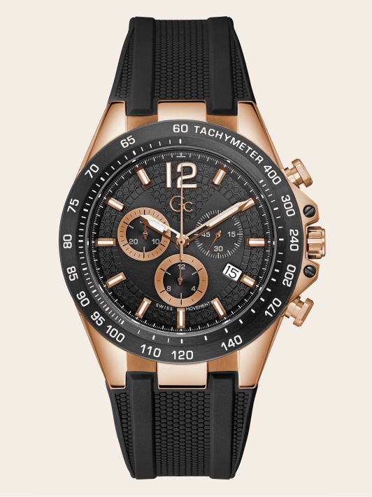Juodas Guess Gc Kvarcinis Chronografinis Laikrodis