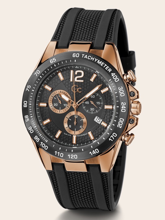 Juodas Guess Gc Kvarcinis Chronografinis Laikrodis