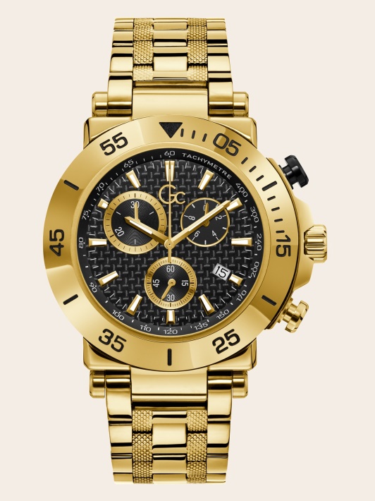 Juodas Guess Gc Plieno Chronografinis Laikrodis