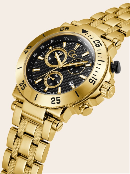 Juodas Guess Gc Plieno Chronografinis Laikrodis
